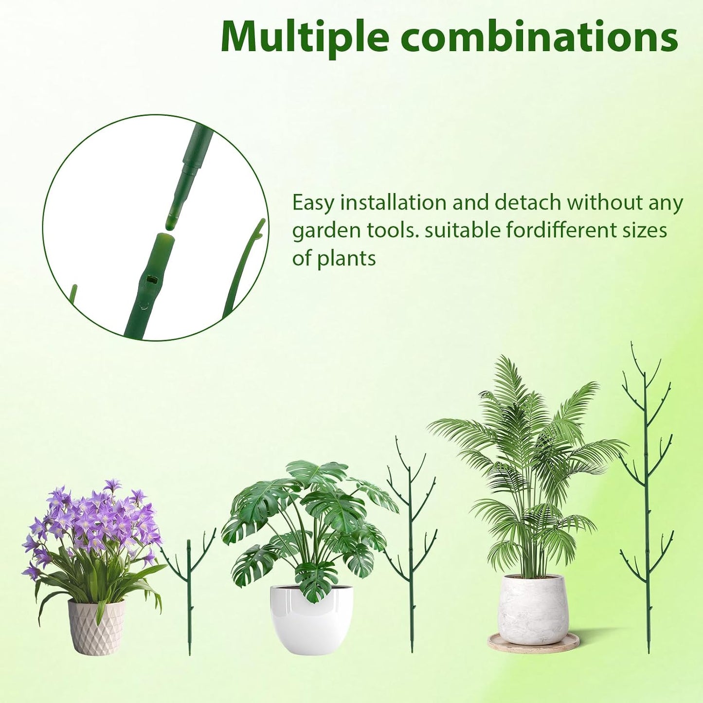 15 Estacas Apilables Soporte Plantas Trepadoras