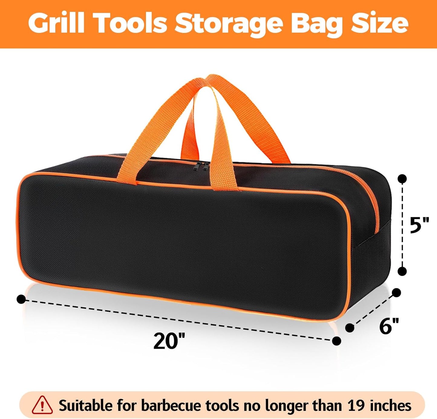 Bolsa herramientas parrilla 20x6pulg almacenamiento grande