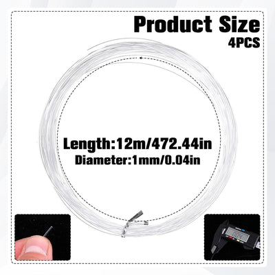 Cuerda alambre transparente 0.4x0.039 pulg para colgar decoraciones