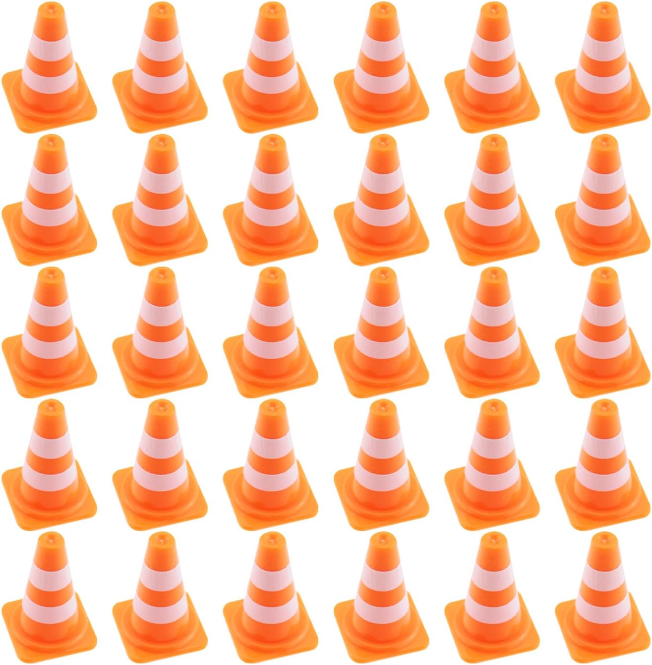 30 Mini conos tráfico ABS naranja simulados para juguetes