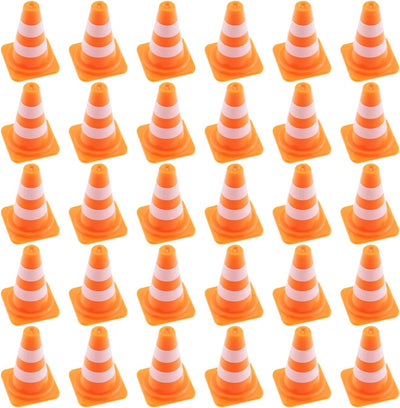 30 Mini conos tráfico ABS naranja simulados para juguetes