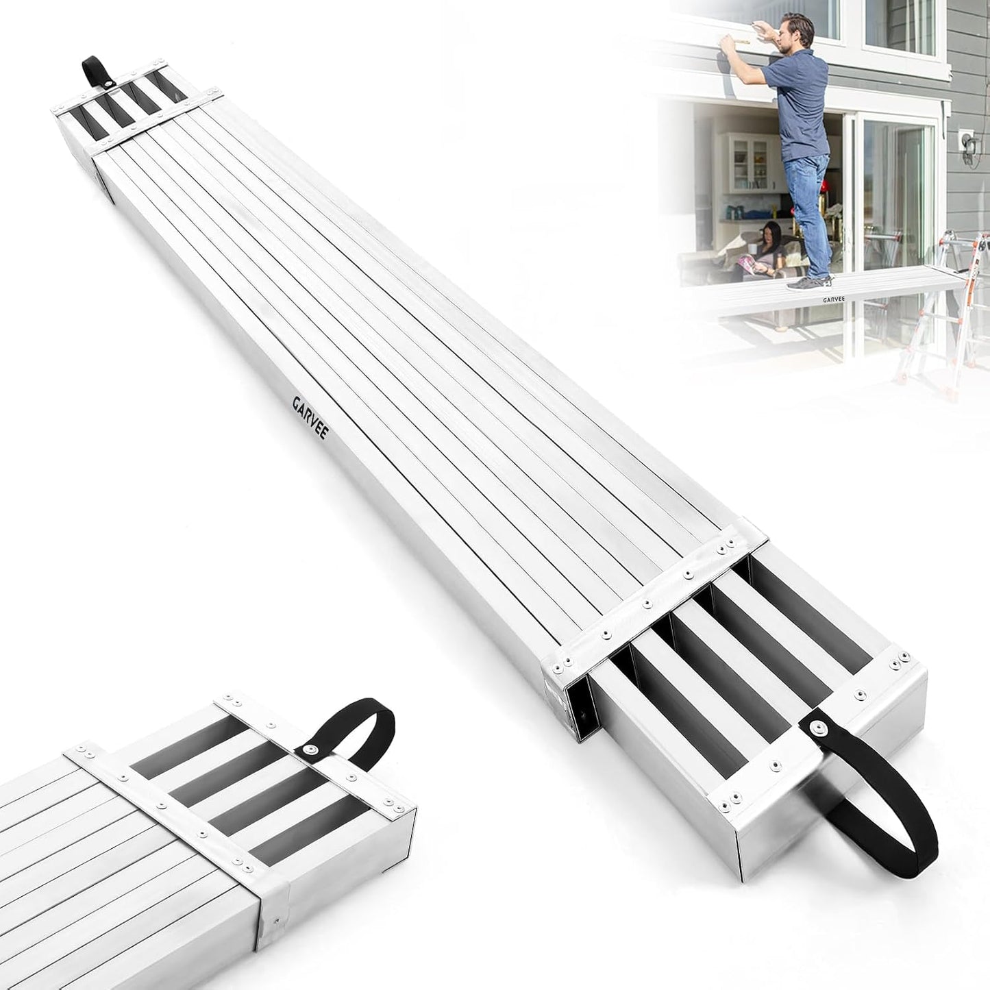 Tabla trabajo aluminio 9-15ft 12.5pulg 440lb antiderrap