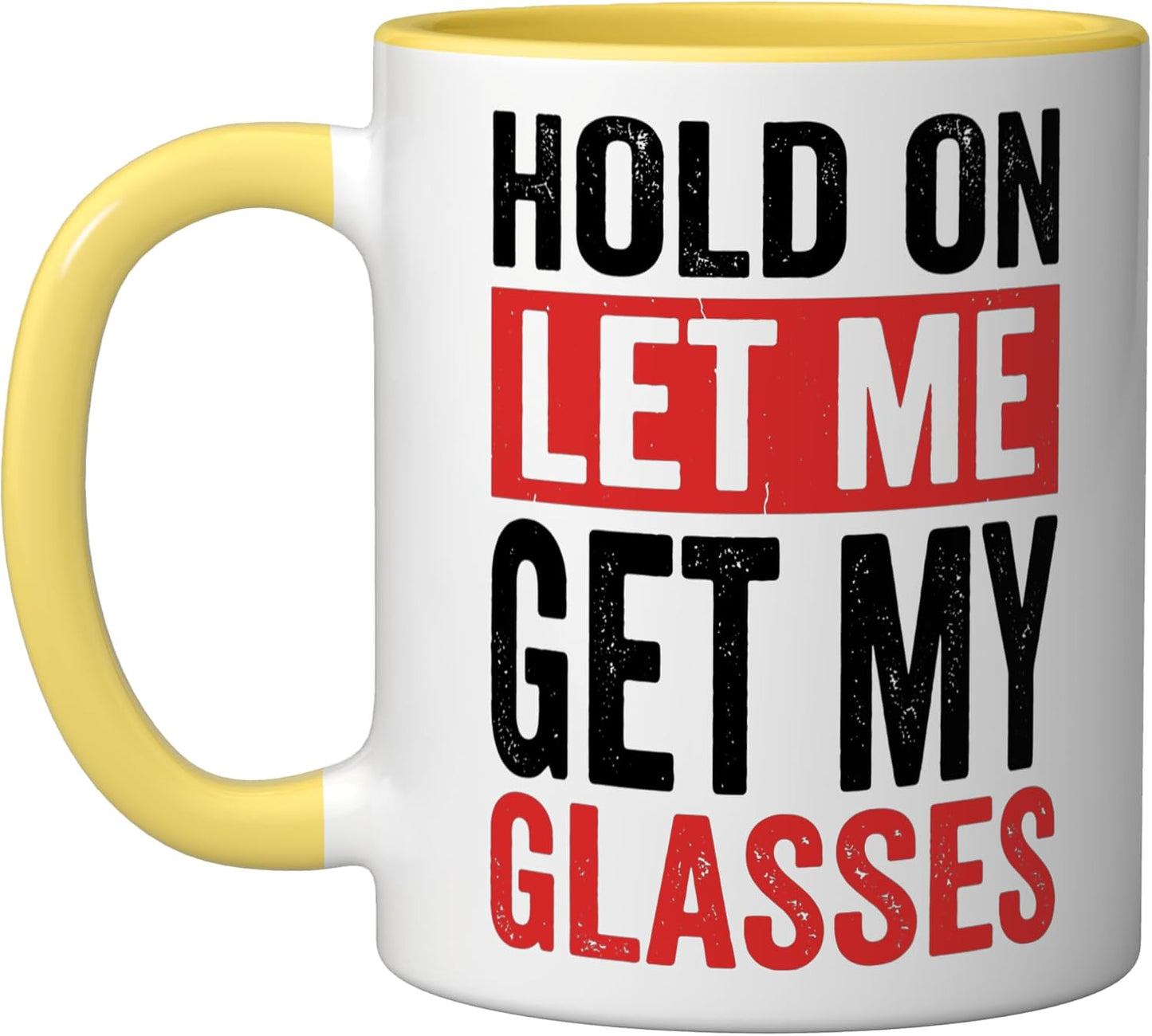 Taza Cerámica para Gafas Amarillo/Blanco