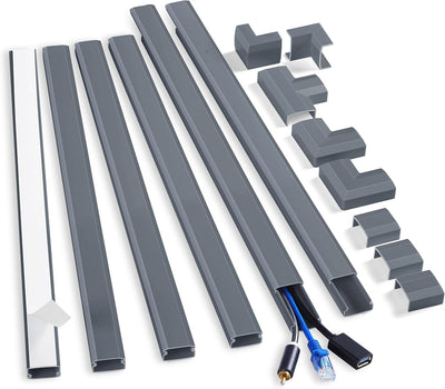 Kit canaleta cable pintable con cubiertas autoadhesivas 94.5pulg