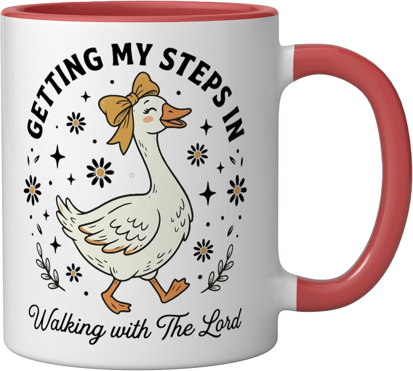 Taza Cerámica Caminar Con Dios Rojo/Blanco