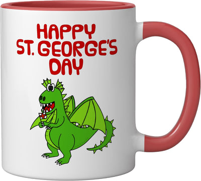 Taza cerámica divertida con bandera inglesa roja y blanca