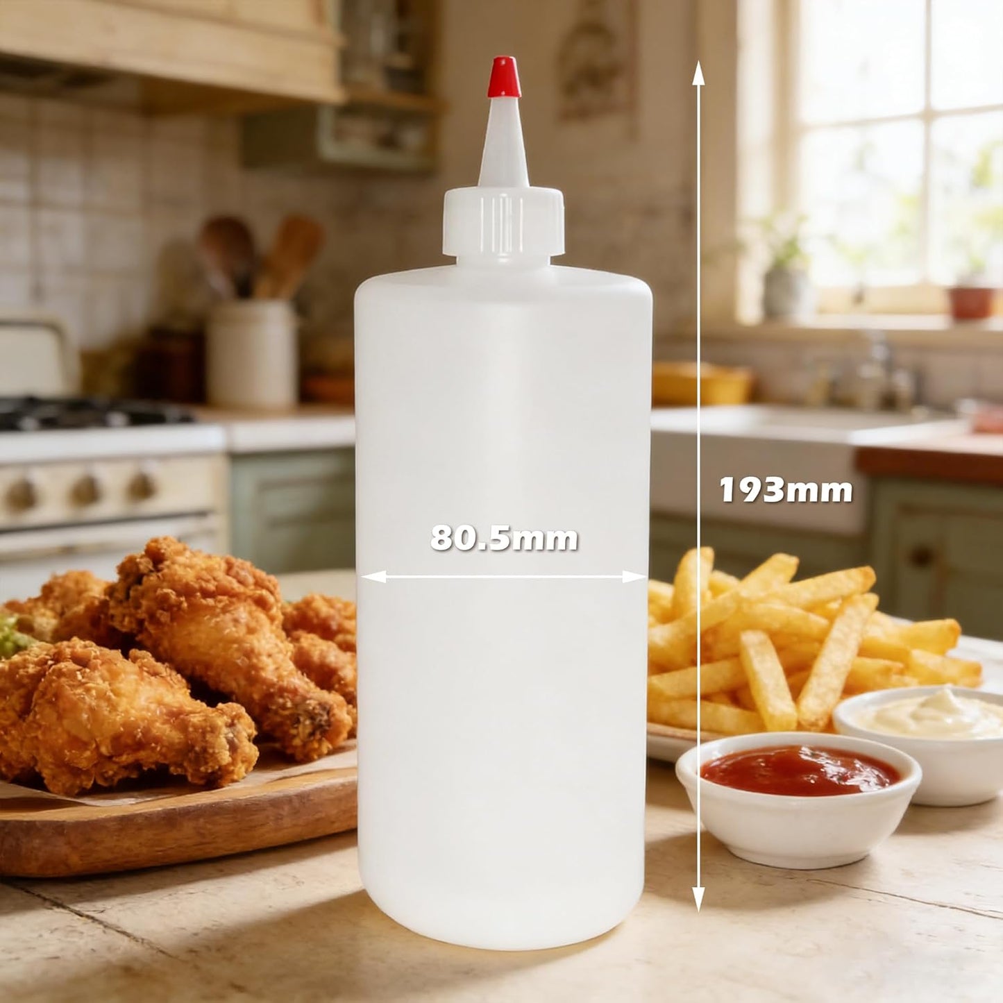 Botella de salsa recargable serie 580 de gran capacidad