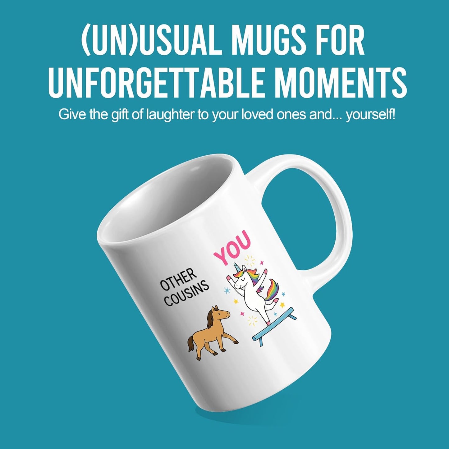 Vasos de cerámica blanco unicornio para cumpleaños y regalos