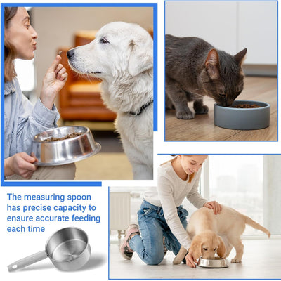 Cuchara medidora de media taza acero inoxidable para perros y gatos