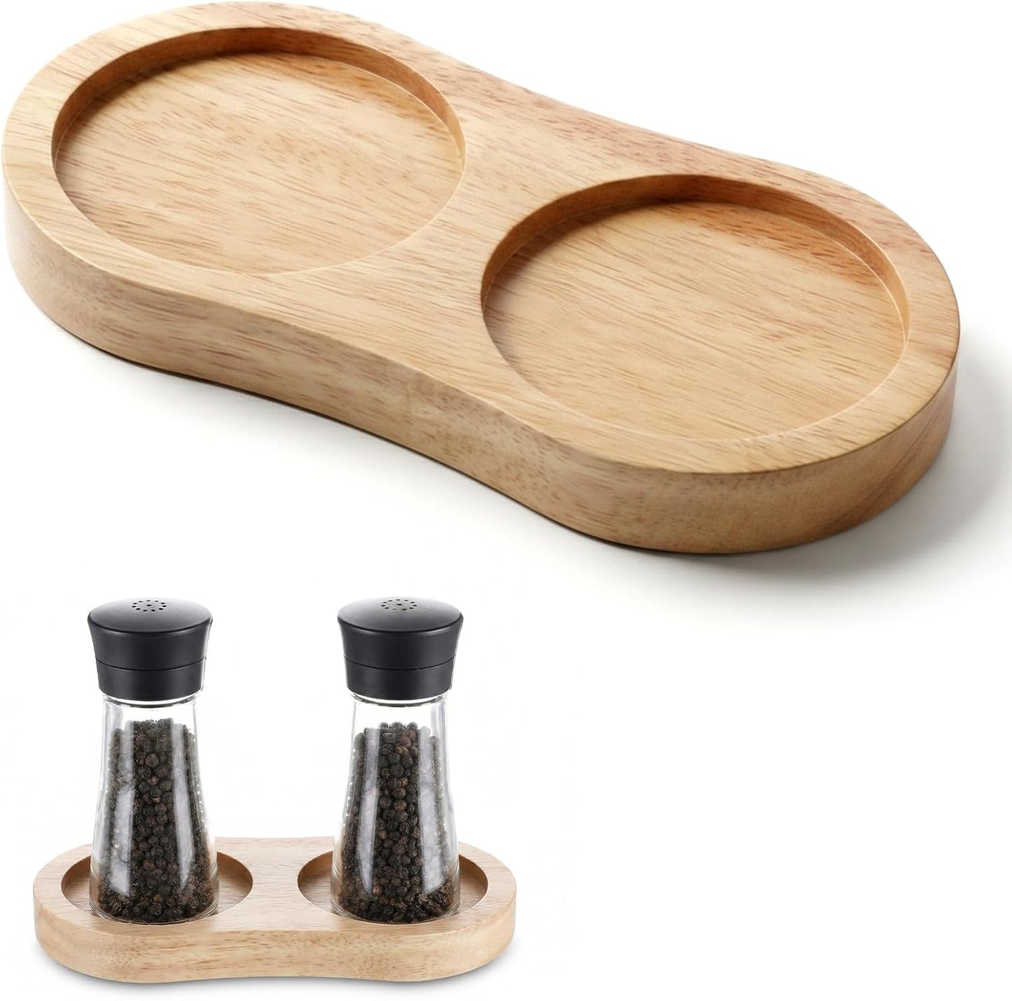 Bandeja madera olivo para molinillo sal y pimienta