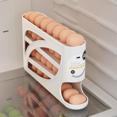 Soporte para huevos de nevera con dispensador automático de 4 niveles