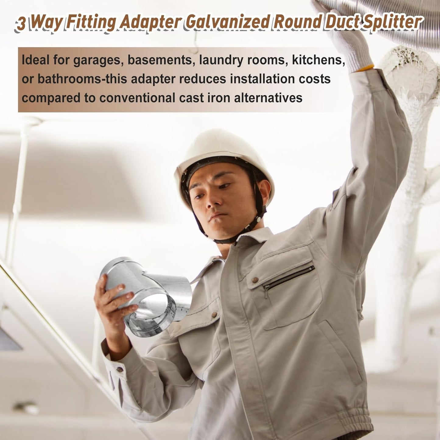 Conector T 4pulg Divisor Conducto Galvanizado Ventilacion