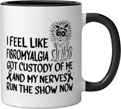 Taza cerámica para fibromialgia warrior flare day negra/blanca