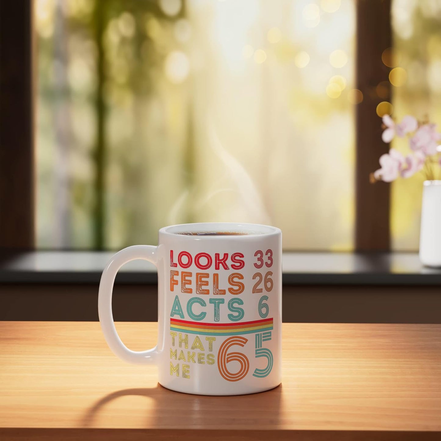 Taza Cerámica Cumpleaños 65 Años Diseño Divertido