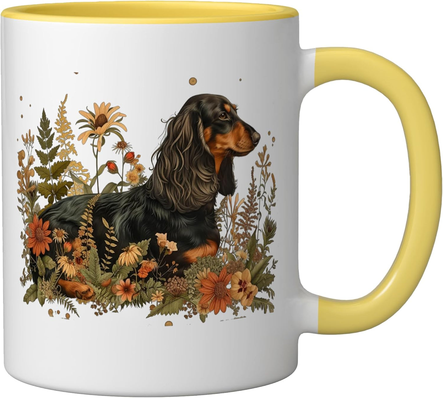 Taza Cerámica Perro Dachshund Largo Estilo Vintage