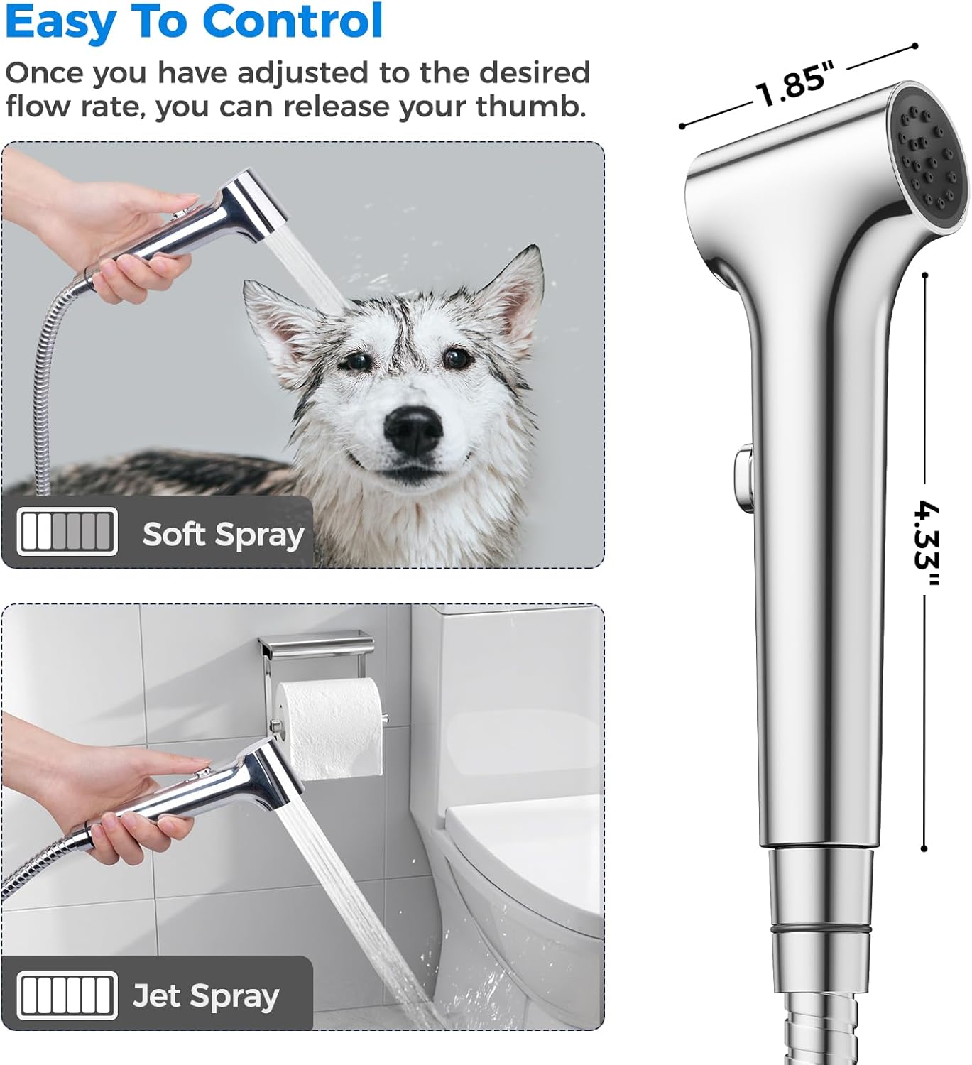 Pulverizador bidé mano control presi髇 ajustable