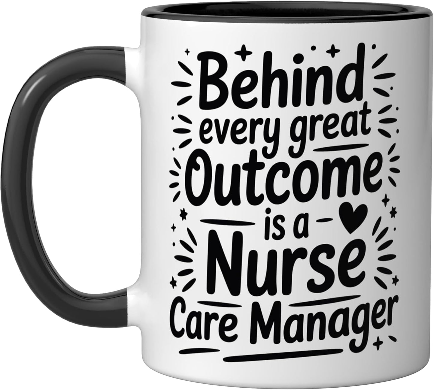 Taza de cerámica para gestión de casos, negro/blanco
