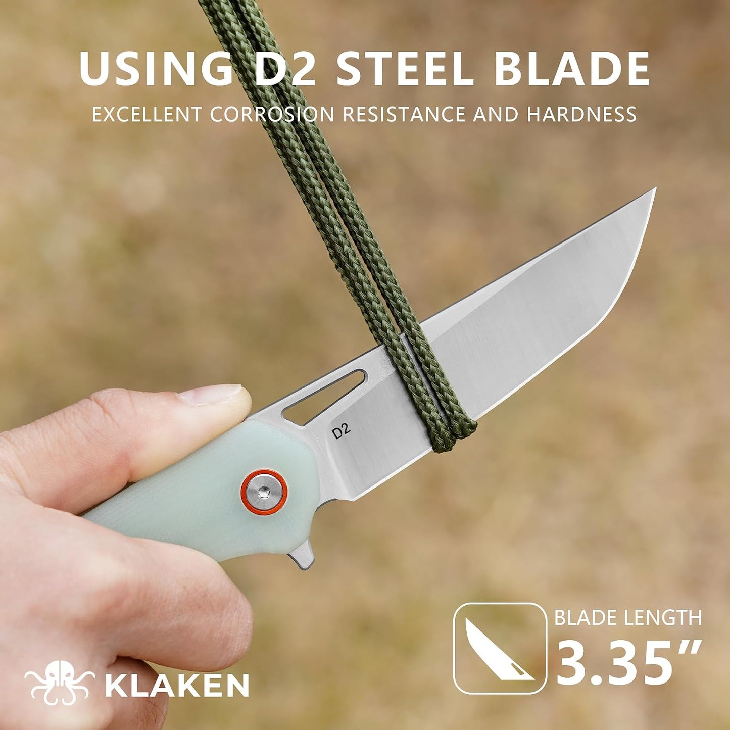 Cuchillo plegable PRO D2 G10 3.35pulg EDC con rodamientos cerámica