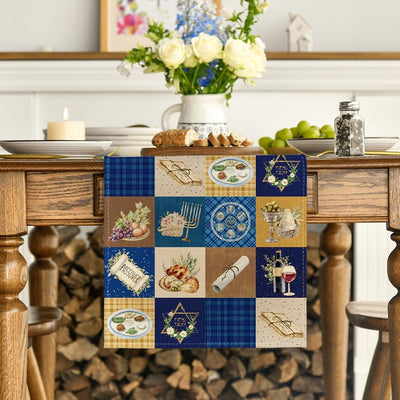 Mesa Camino Pascua Estrellas Búfalo Azul 13x72pulg