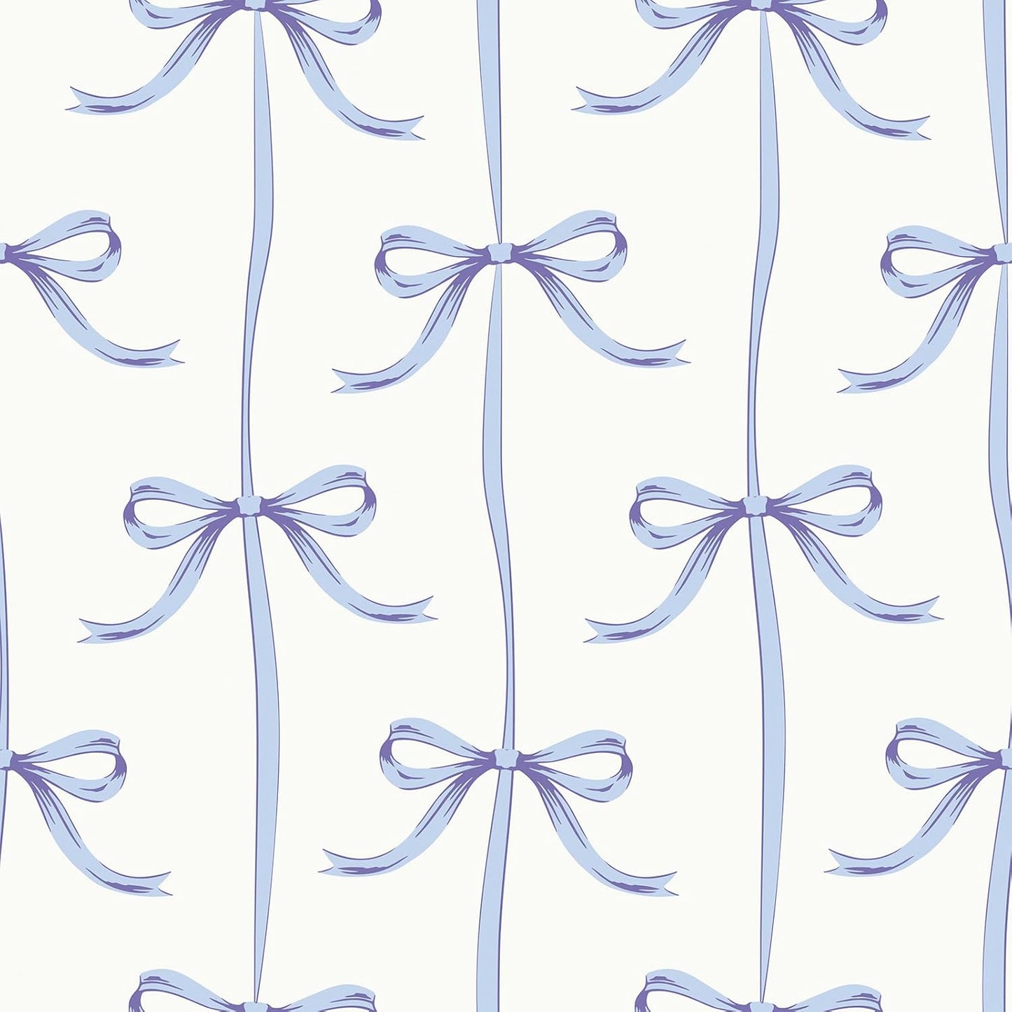 Papel tapiz con lazo blanco y azul para dormitorio de niña