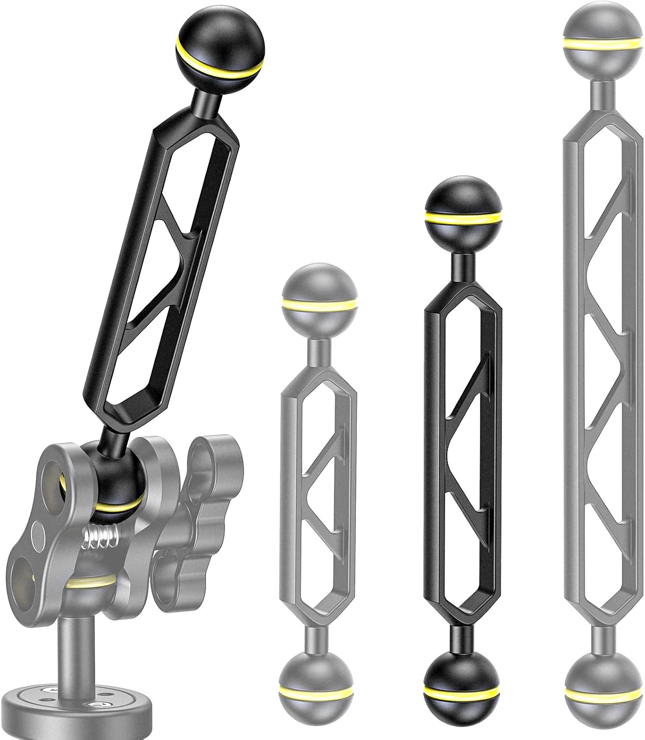 Brazo bola YS 6pulg adaptador aluminio enchufe 1pulg