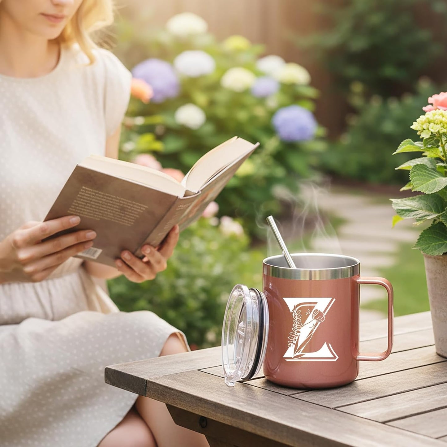 Taza café aislada con iniciales Z para mujer regalo