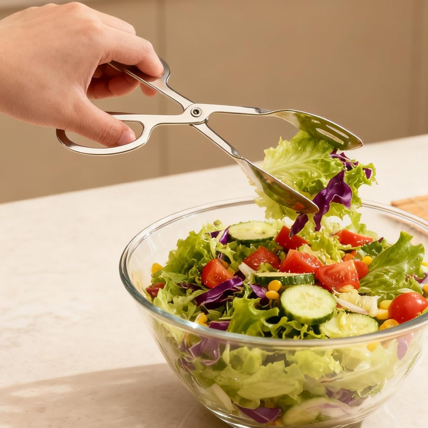 Pinzas ensalada 10pulg acero inox ergonómicas para servir