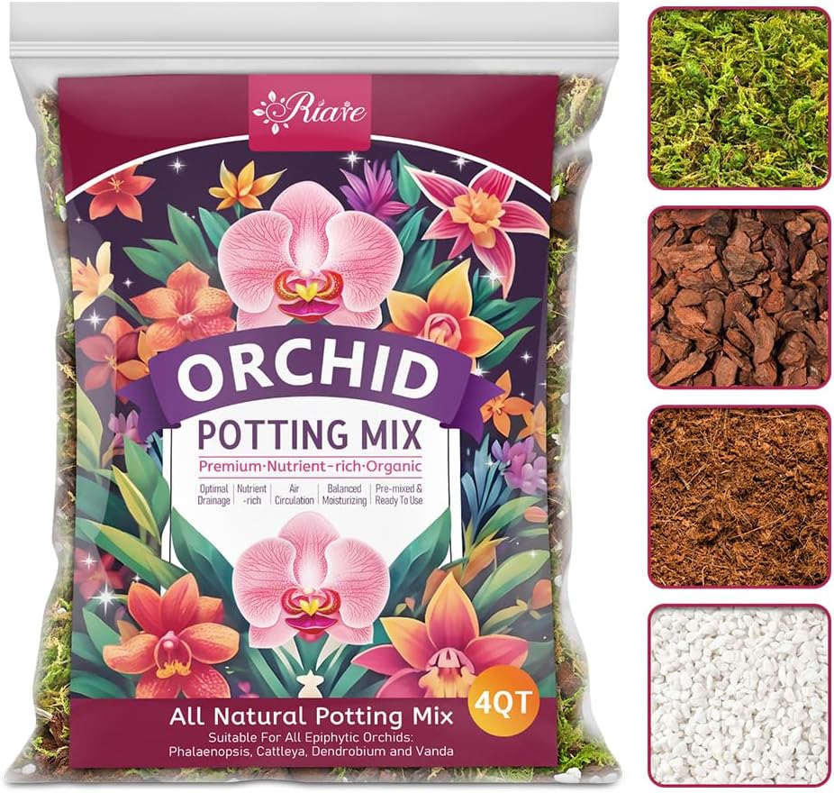 Mezcla suelo premium para orquídeas 4qt con musgo y perlita