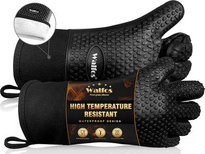 Guantes silicona barbacoa antideslizantes con capa algodón
