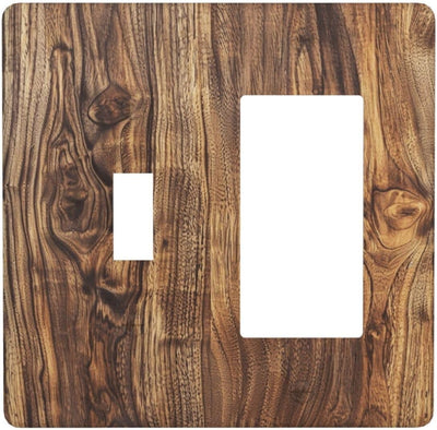 Cubiertas salida madera marrón textura envejecida placa interruptor