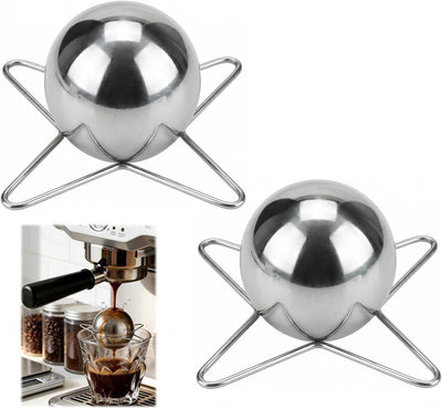 2 Pzas Enfriador Bola Hielo Acero Inox XL Café Reutilizable