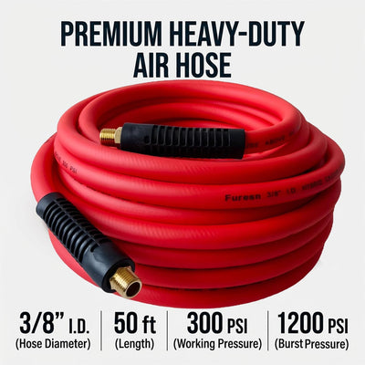 Manguera aire 3/8x50ft 300PSI híbrida doble 1/4MNPT