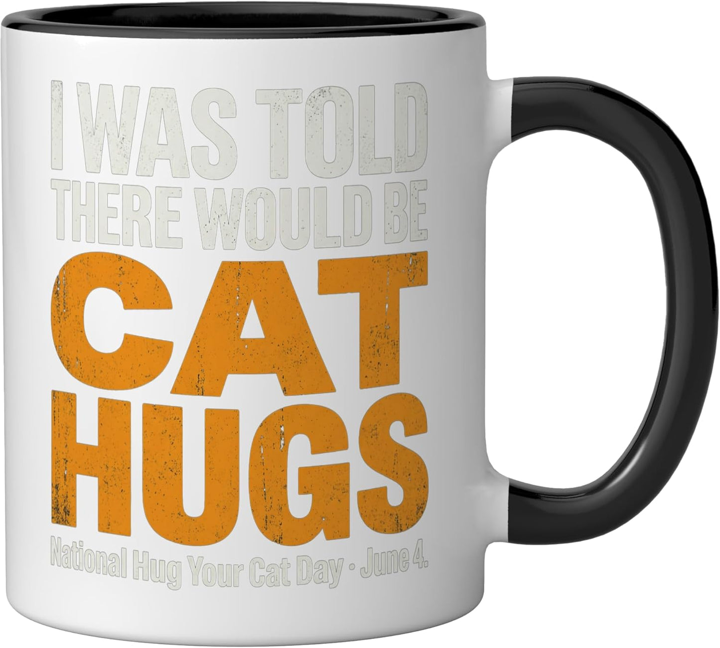 Taza Cerámica para Abrazar Gato Negro/Blanco
