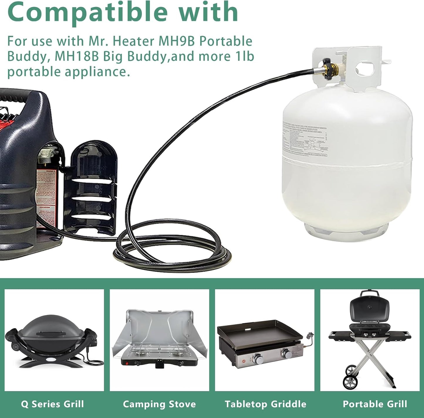 Adaptador manguera propano 10ft para Mr Heater Big Buddy
