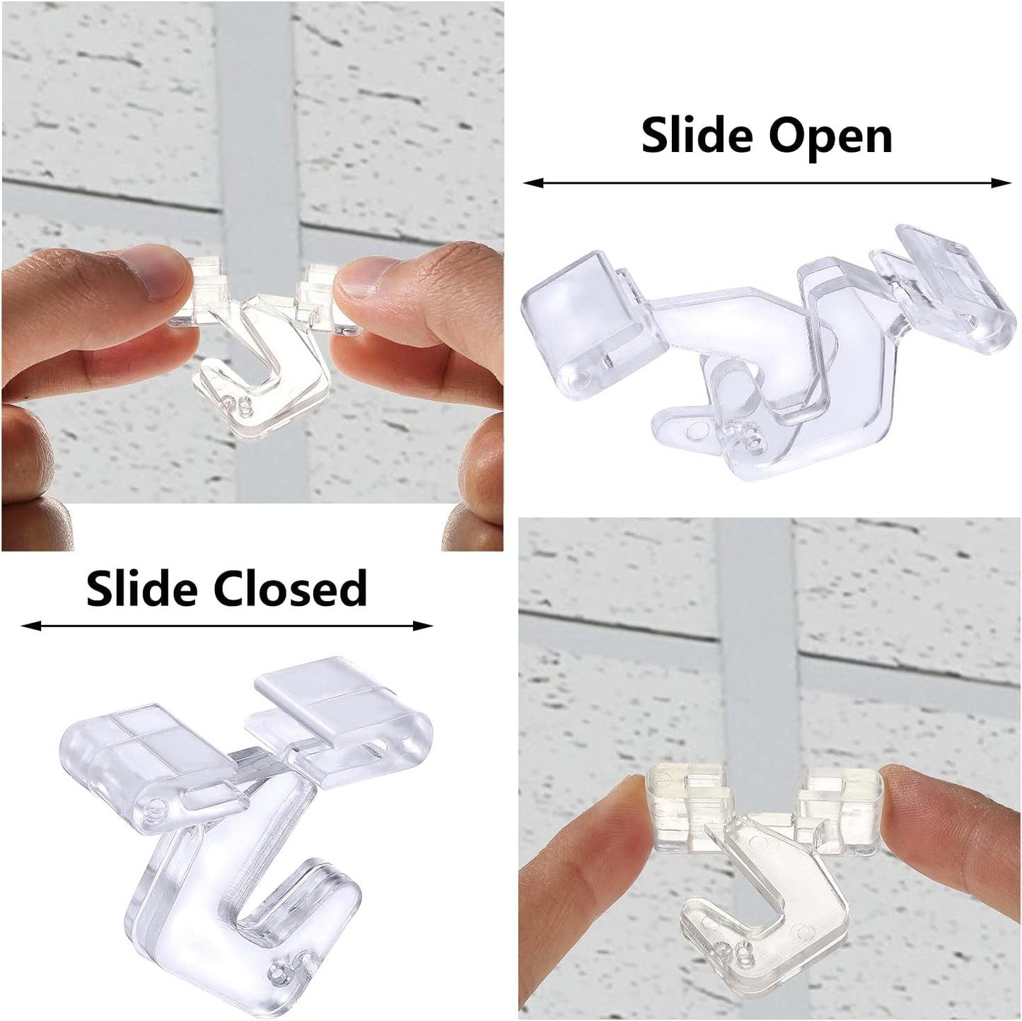 100 Ganchos Techo Transparentes para Azulejos y Decoración