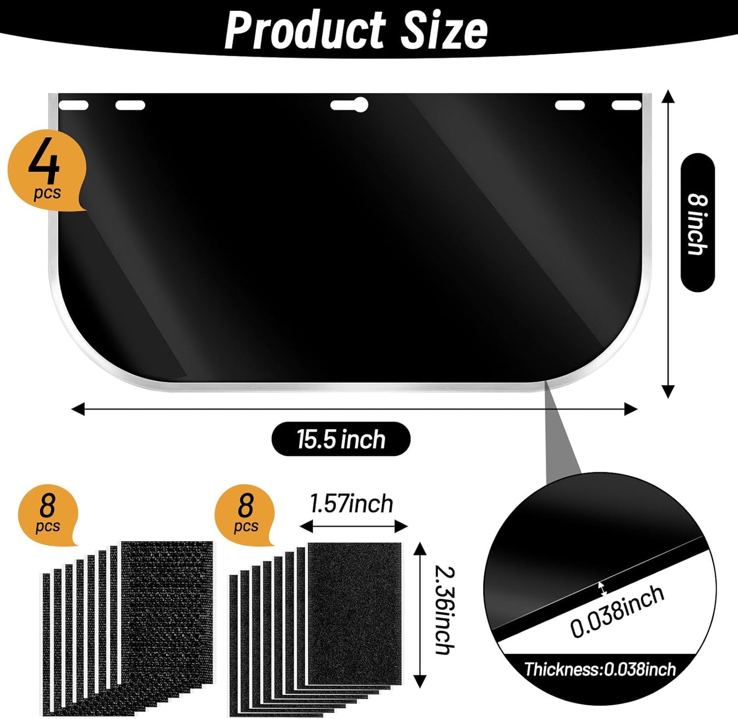4 Lentes Protector Facial Comp Hobart