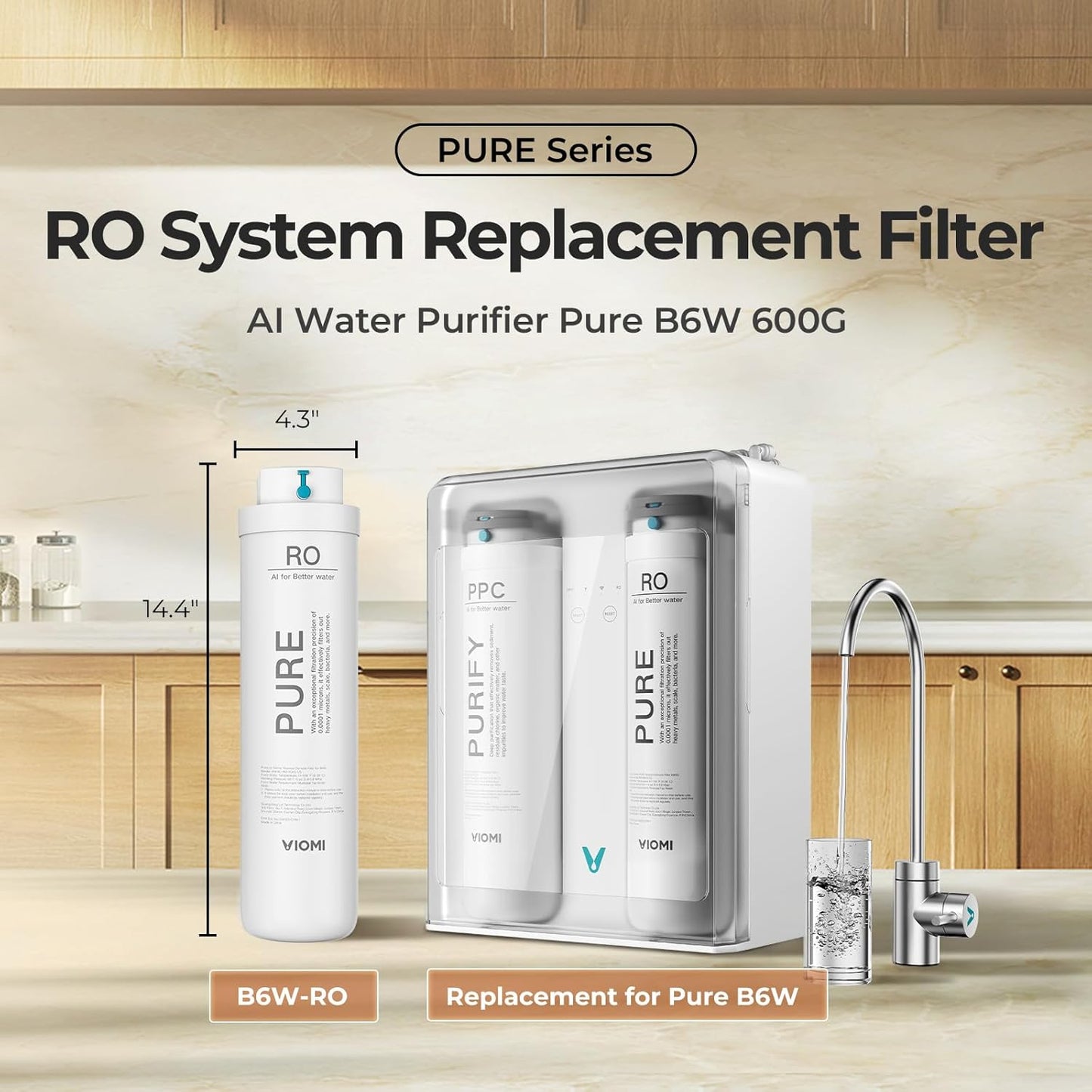 Filtro RO Viomi B6W 600 GPD para sistema de ósmosis inversa