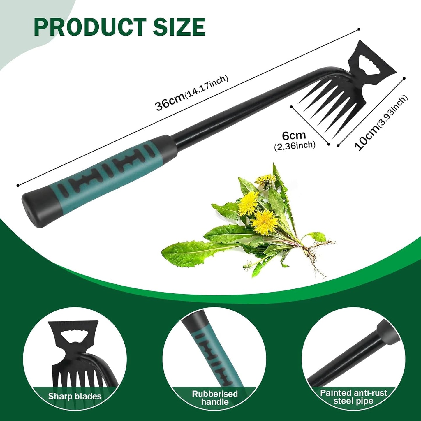 Herramienta deshierba portátil jardín patio trasero 6"