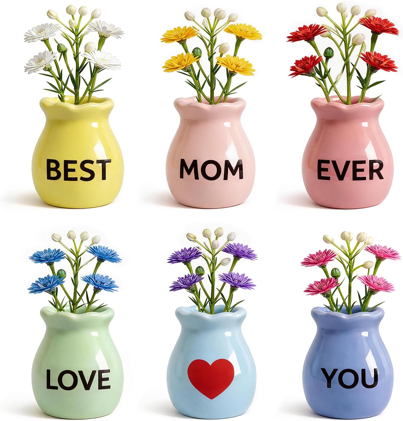 Imanes para refrigerador regalo para mamá hija e hijo con flores artificiales