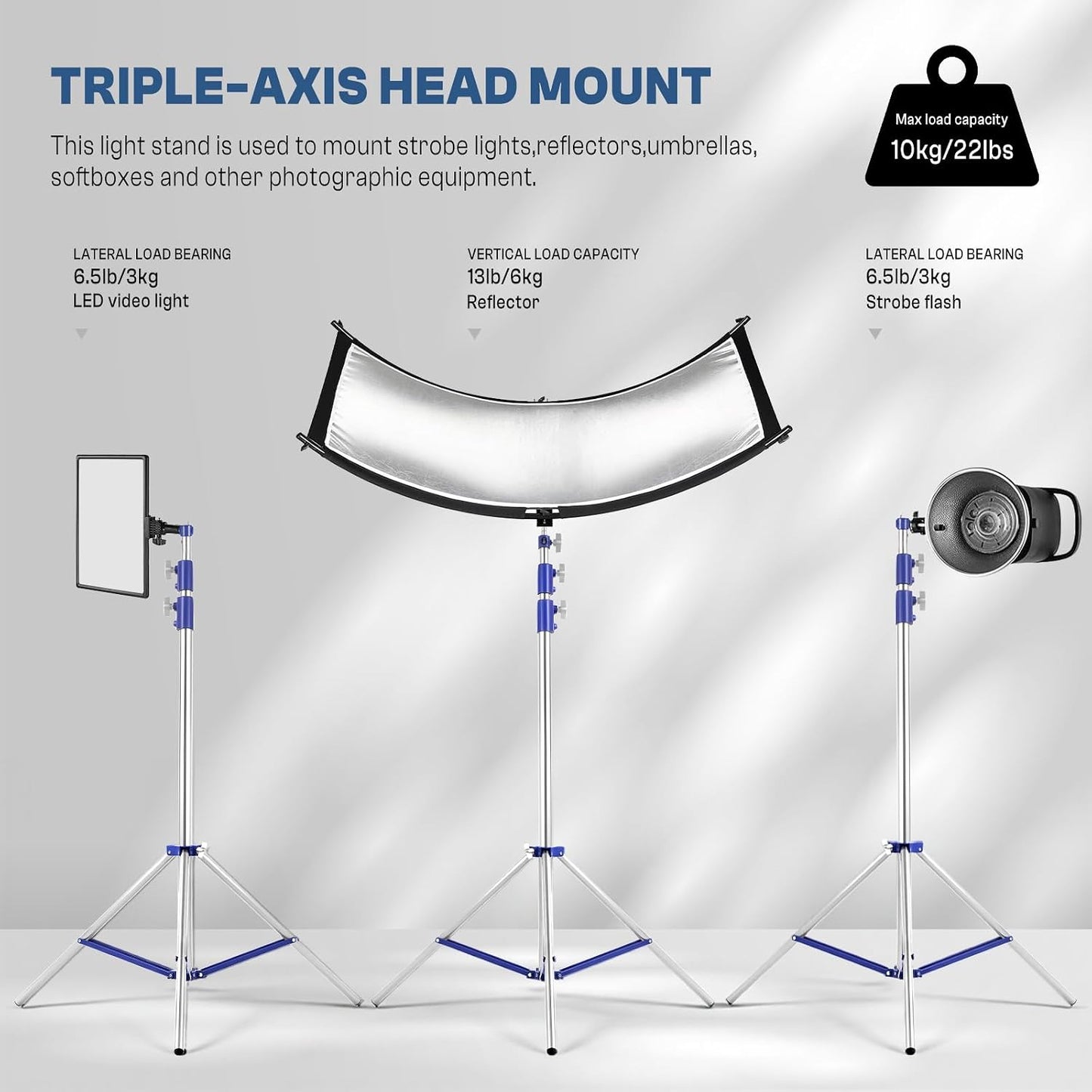 Soporte luz foto 126pulg set 2 trípode ajustable LED anillo