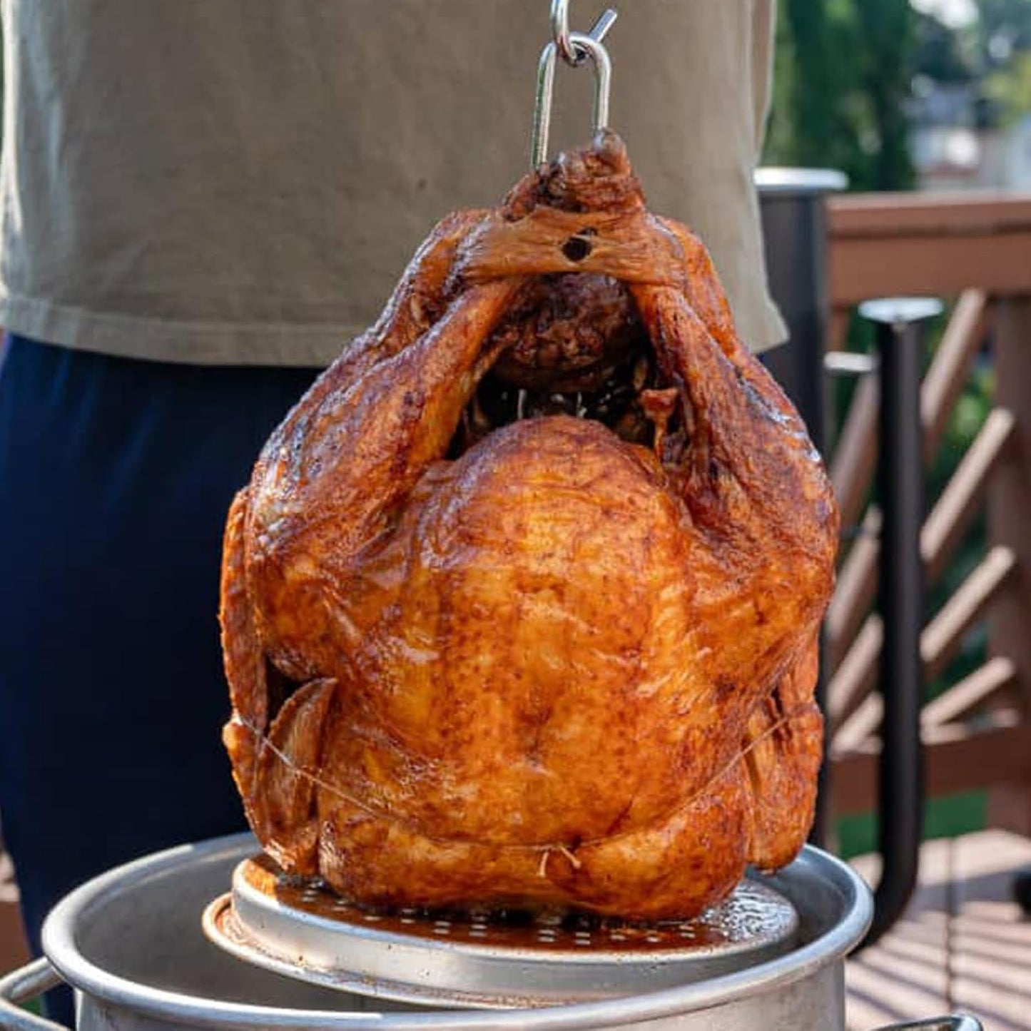 Soporte freidora pavo mango elevador acero inox asador vertical