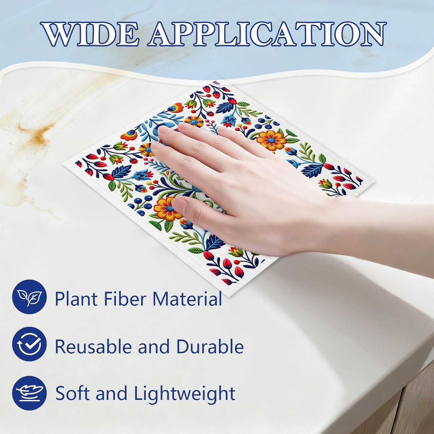 Paquete de 5 paños de cocina con diseño floral Cinco de Mayo