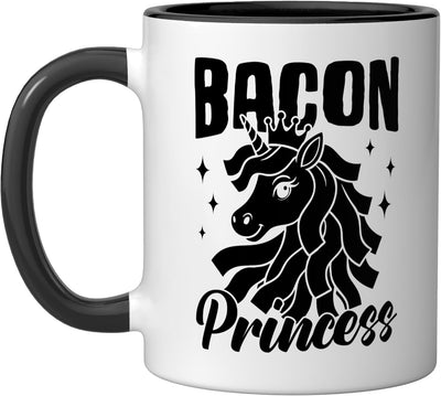 Taza Cerámica Princesa Huevos y Bacon Negro/Blanco