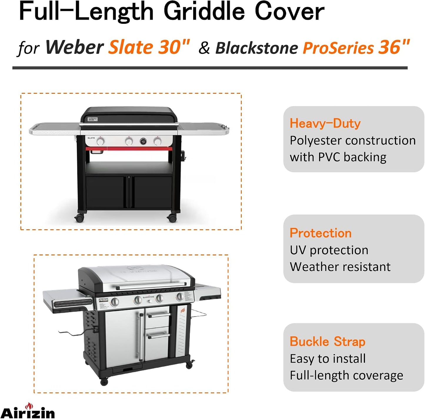 Cubierta parrilla Blackstone 36pulg modelos 2177 2212