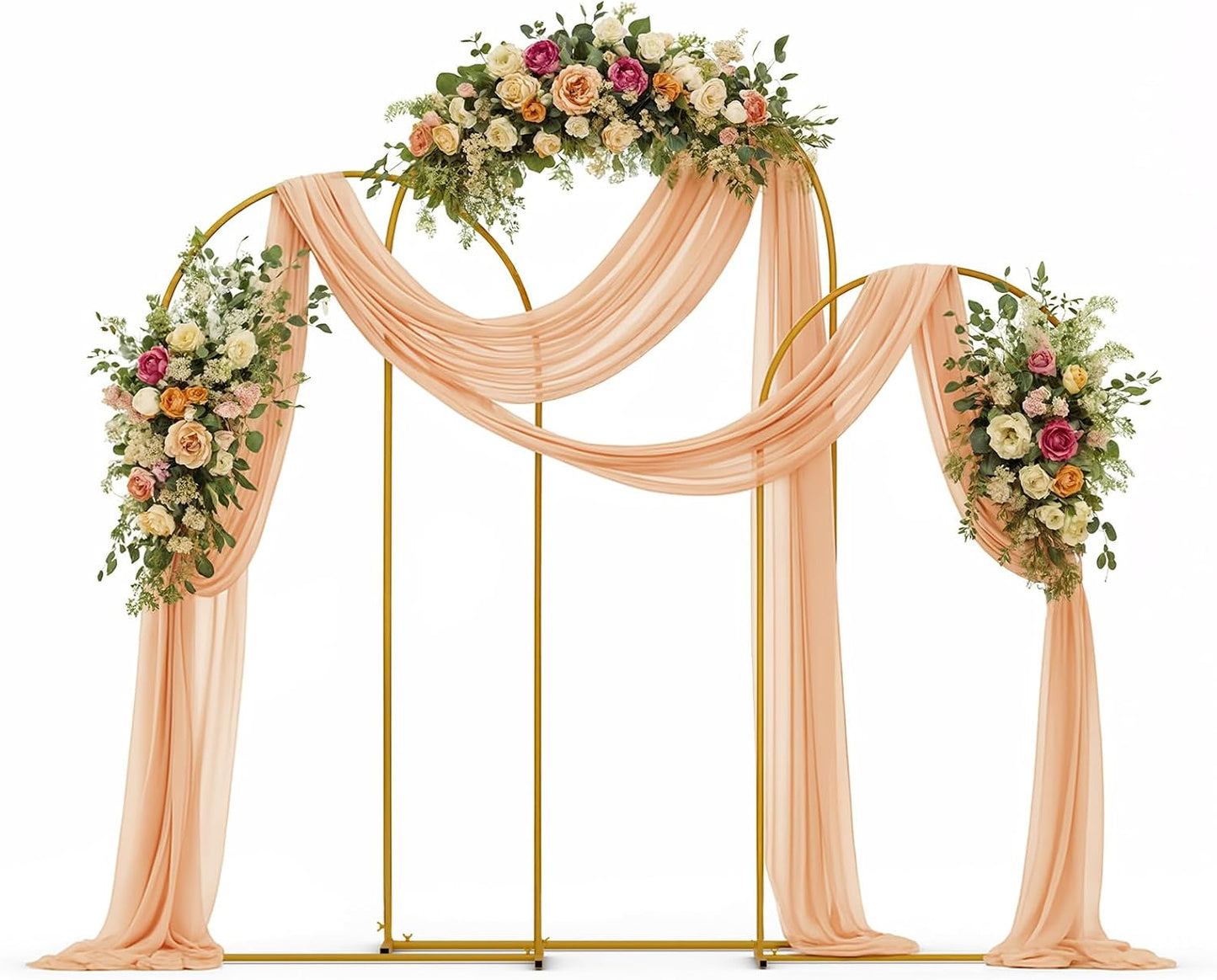 3 Pzas Soportes Arco Boda Dorado 6x4.9x3.9pies
