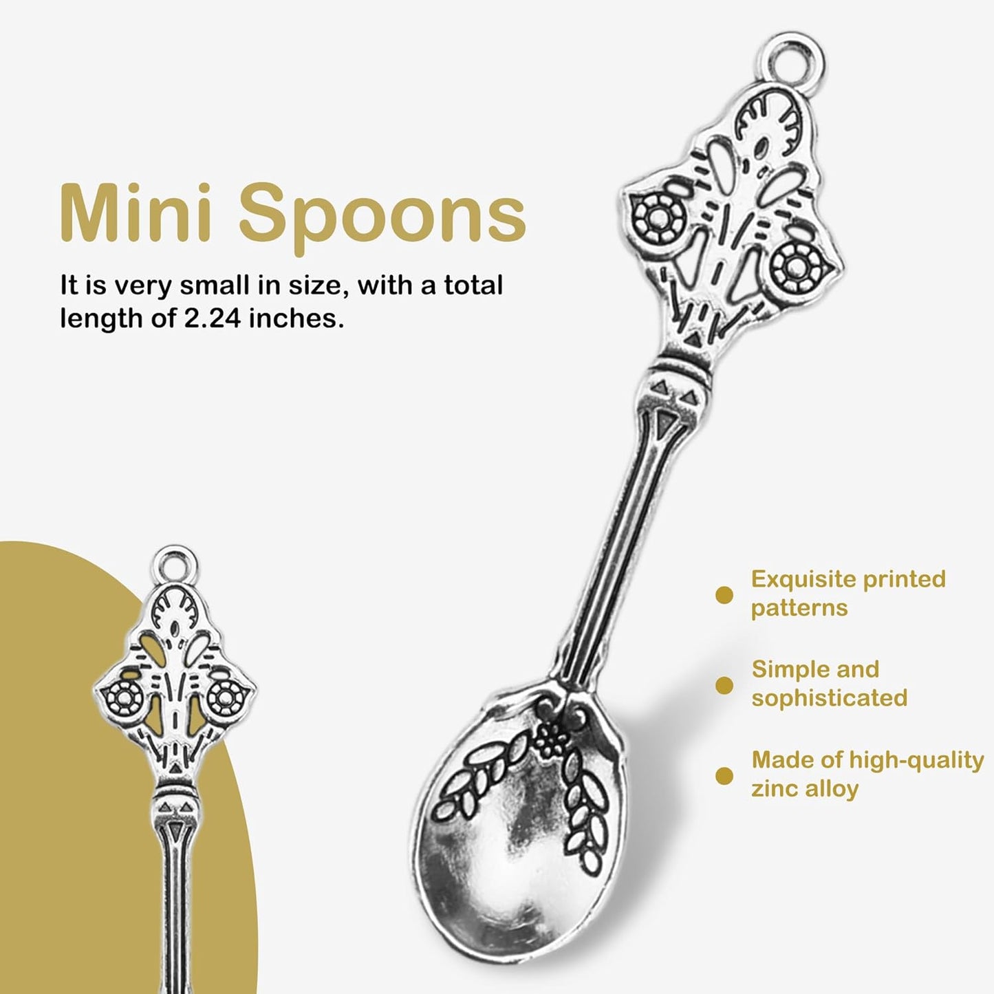 12 Mini Cucharas Colgantes Metal para Hogar Especias