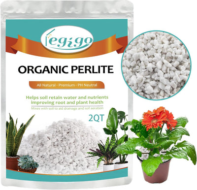 2 Qt Perlita Orgánica para Plantas Interior Drenaje y Crecimiento