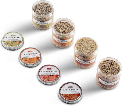 Astillas madera ahumar set 4 manzana cereza nuez pera 4oz