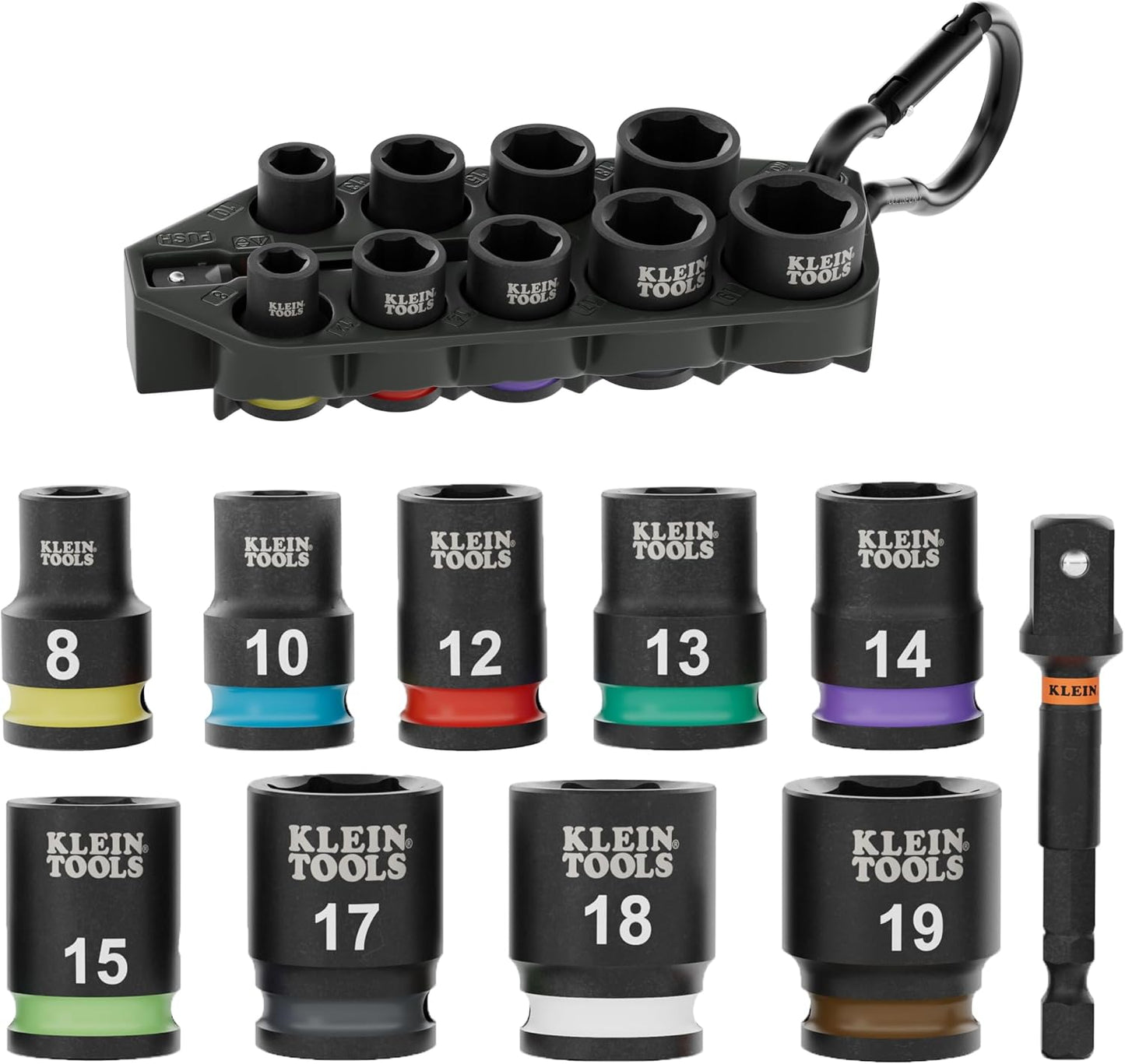 Set 10 llaves impacto métricas acero inox codificadas por color