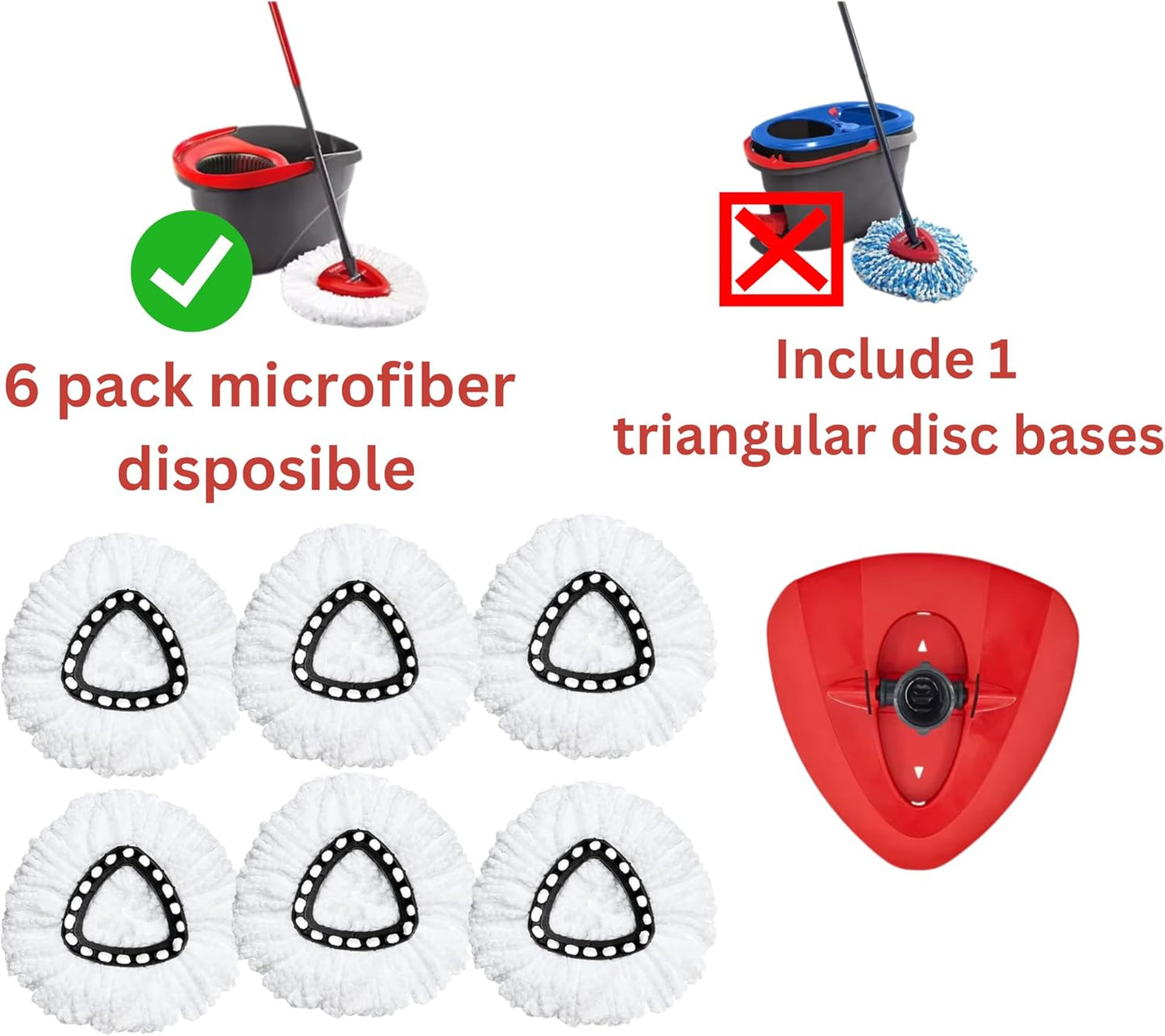 7 Cabezales Repuesto O Cedar Spin Mop Microfibra Lavable